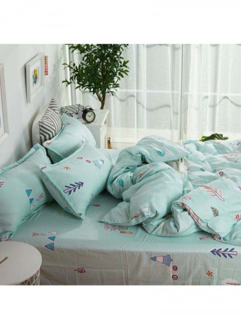 5-Piece European Style Luxury Jacquard Single Bedding Set Polyester Multicolour