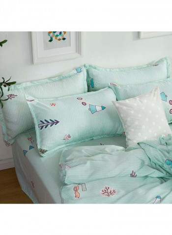 5-Piece European Style Luxury Jacquard Single Bedding Set Polyester Multicolour