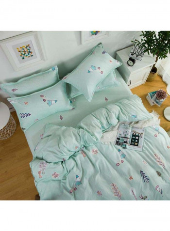 5-Piece European Style Luxury Jacquard Single Bedding Set Polyester Multicolour