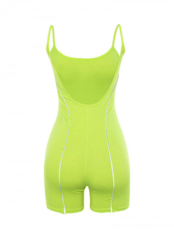 Solid Strap Playsuit Green