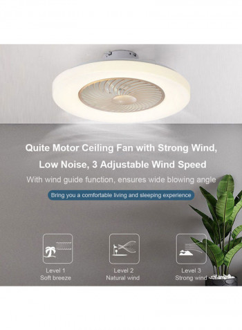 Modern Ceiling Fan Lamp With Remote Control Gold