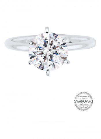 925 Sterling Silver Swarovski Crystals Studded Ring