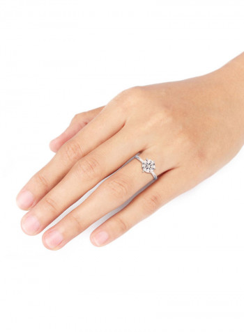 925 Sterling Silver Swarovski Crystals Studded Ring