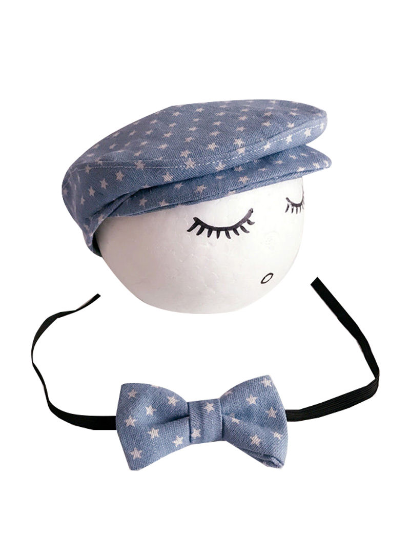 Peaked Beanie Hat And Bow Tie Set
