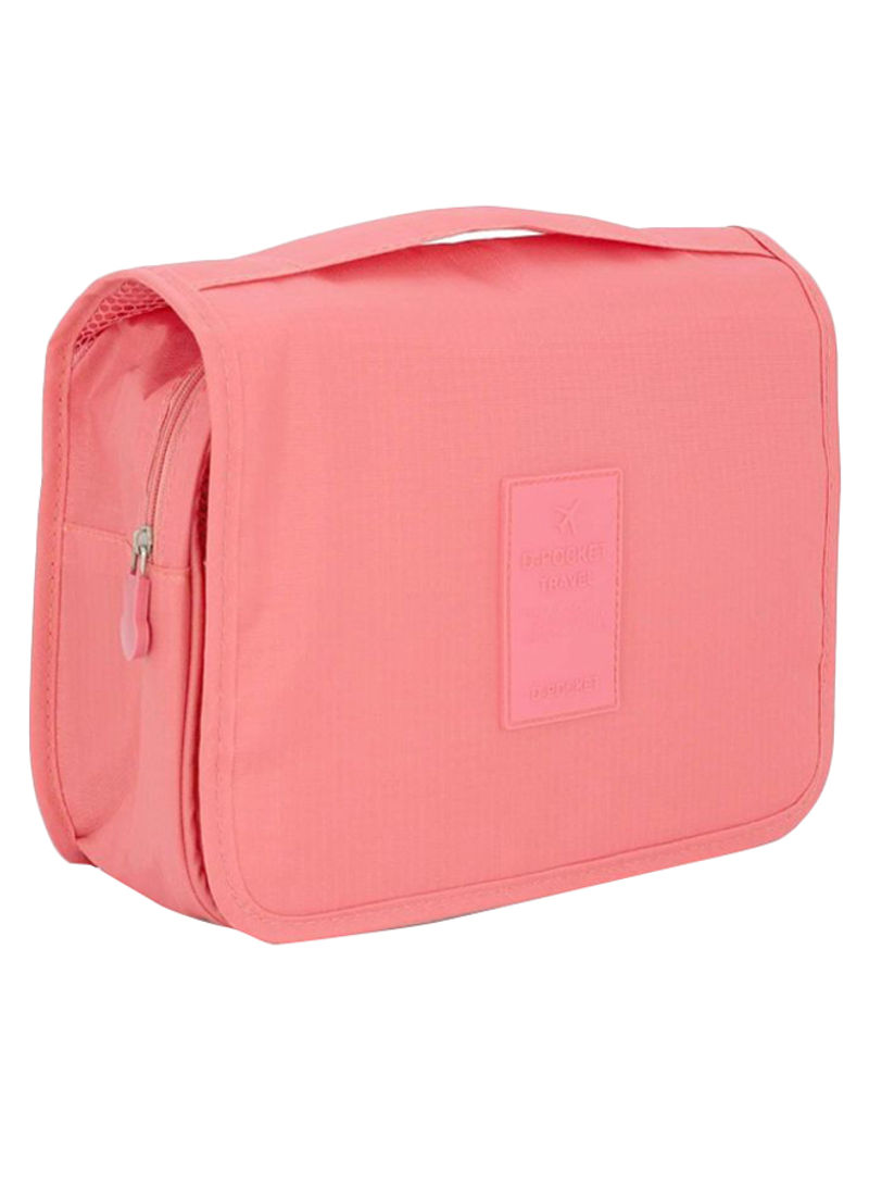 Cosmetic Bag With Hanging Hook Pink