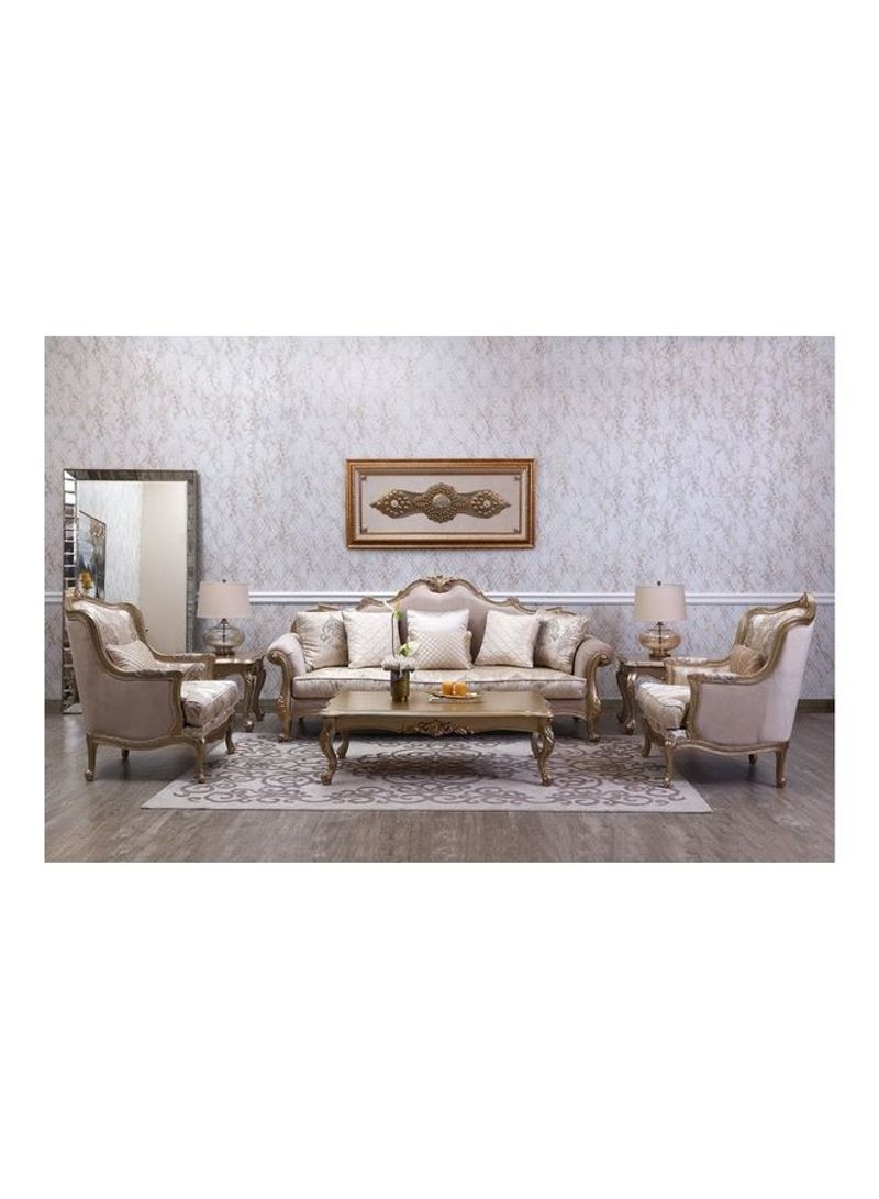 5 Seater Grandhomme Sofa Set With Center Table and 2-Piece Side Table Grey