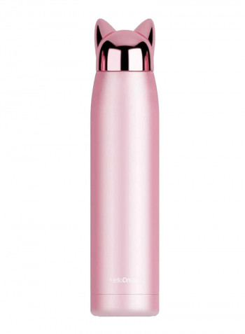 Fox Shape Cover Thermal Bottle Pink