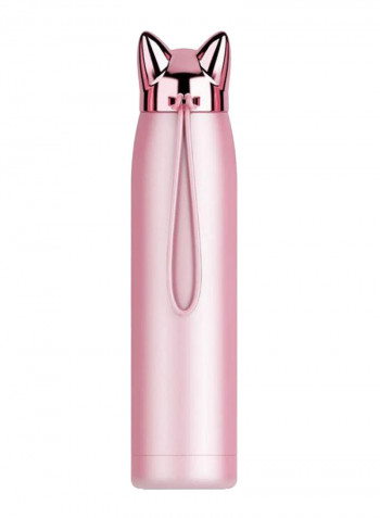 Fox Shape Cover Thermal Bottle Pink