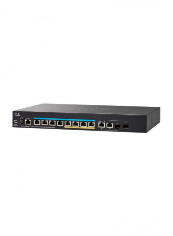 Stackable Ethernet Port Network Switch Black/Blue/Yellow