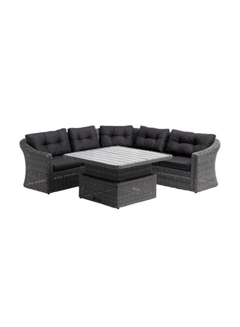 Tambohuse Five Seater Patio Lounge Set Grey/Black 254x79x254cm