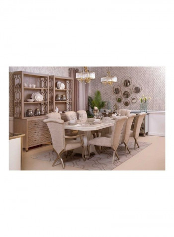 Zenzero Dining Set (1+2+6) Beige/Golden/White