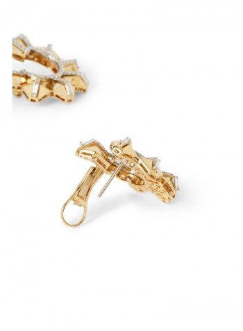 18 Karat Yellow Gold Diamond Earrings
