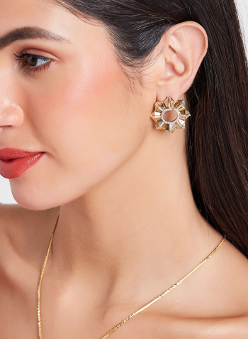 18 Karat Yellow Gold Diamond Earrings