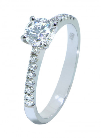 0.79 Ct Diamond Solitaire Round Ring