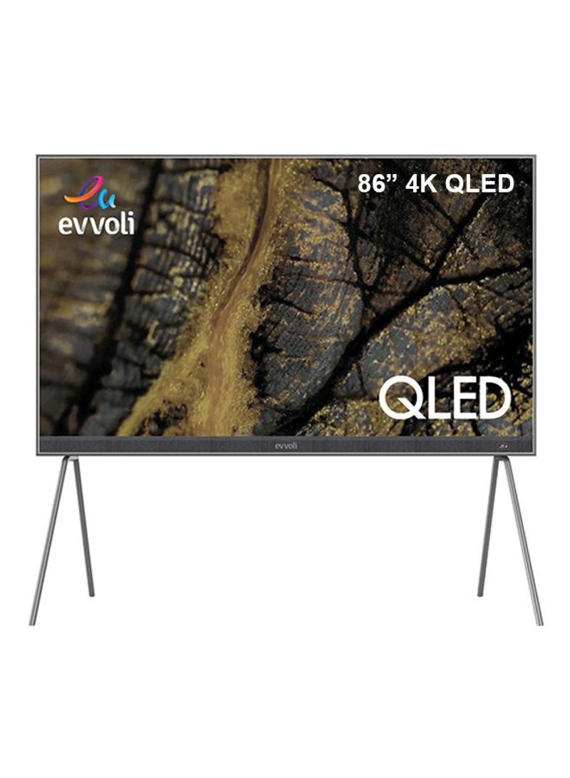 86 Inch 4K QLED Android Smart Tv With Built In Evvo Sound bar 86EV600QA Black/Grey