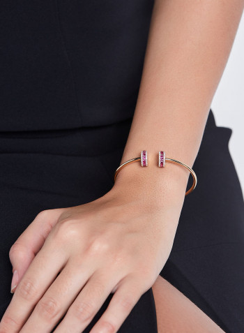 18 Karat  Yellow Gold Diamond Bangle With Ruby
