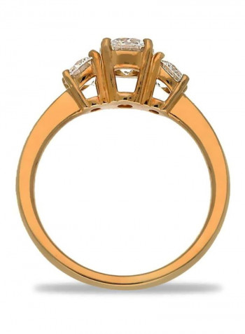 18 Karat Gold 0.51Ct Diamond Studded Ring