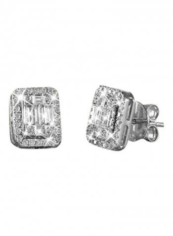 1.5 Ct Diamond Emerald Cut Earrings White Gold