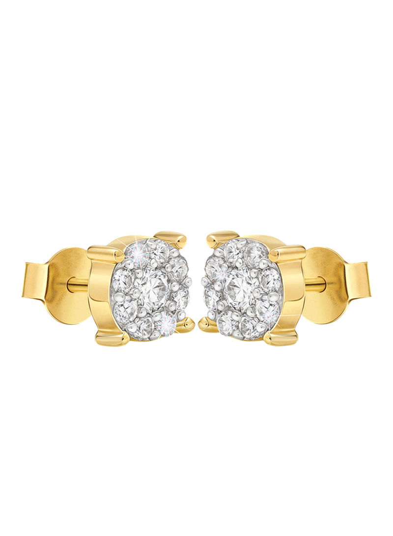 Yellow Gold 0.85 Carat Diamond Illusion Dangle Earrings