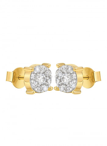 Yellow Gold 0.85 Carat Diamond Illusion Dangle Earrings