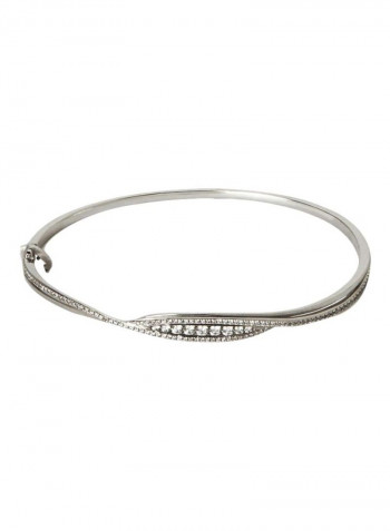 18 Karat White Gold Diamond Bangle