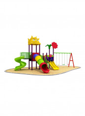 7-In-1 Swings Double Slides Round S-Slide And Tube Slide Set 12007