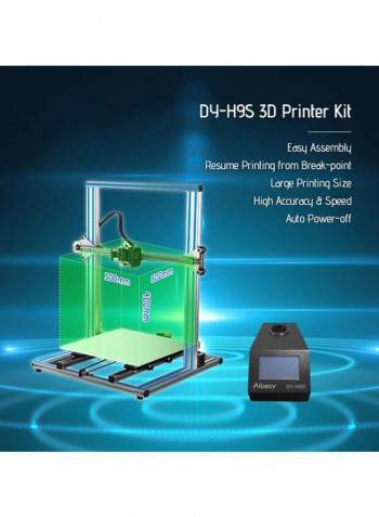 Large DIY 3D Printer With Touchscreen 13.5x13.5x1cm Silver/Blue/Black