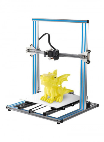 Large DIY 3D Printer With Touchscreen 13.5x13.5x1cm Silver/Blue/Yellow