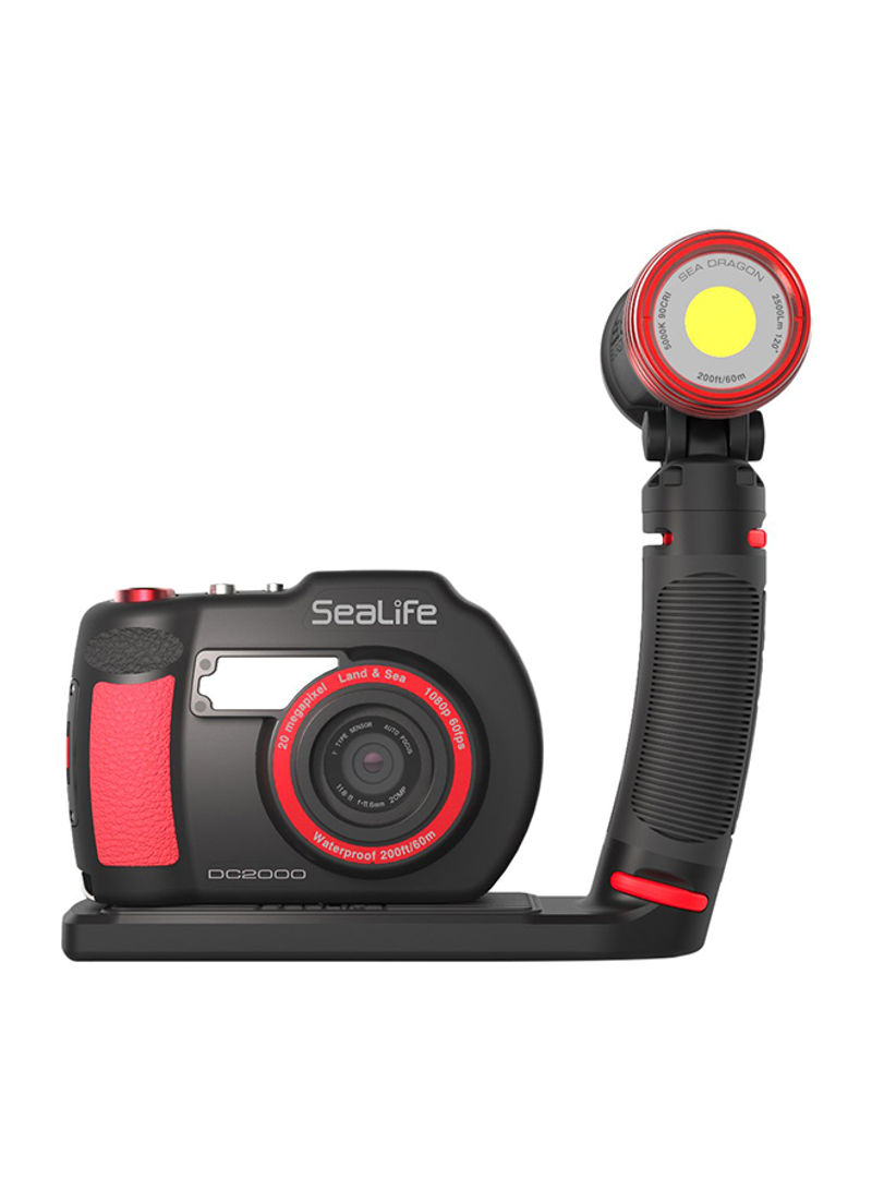 Underwater Digital Camera With LED Light Set Black/Red