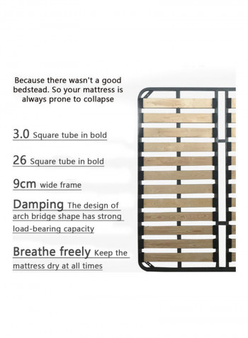 Solid Wooden Bed Frame Gold/White 180x200x140cm