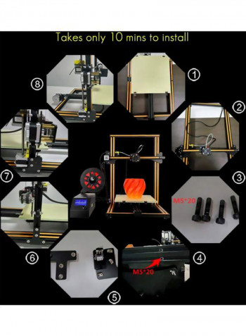 CR-10S Self-assembly 3D DIY Printer 61.5x60x49cm Black