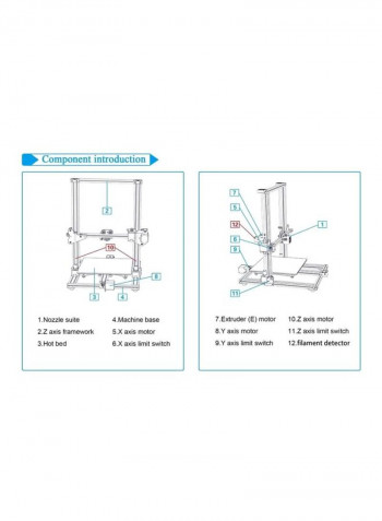 CR-10S Self-assembly 3D DIY Printer 61.5x60x49cm Black