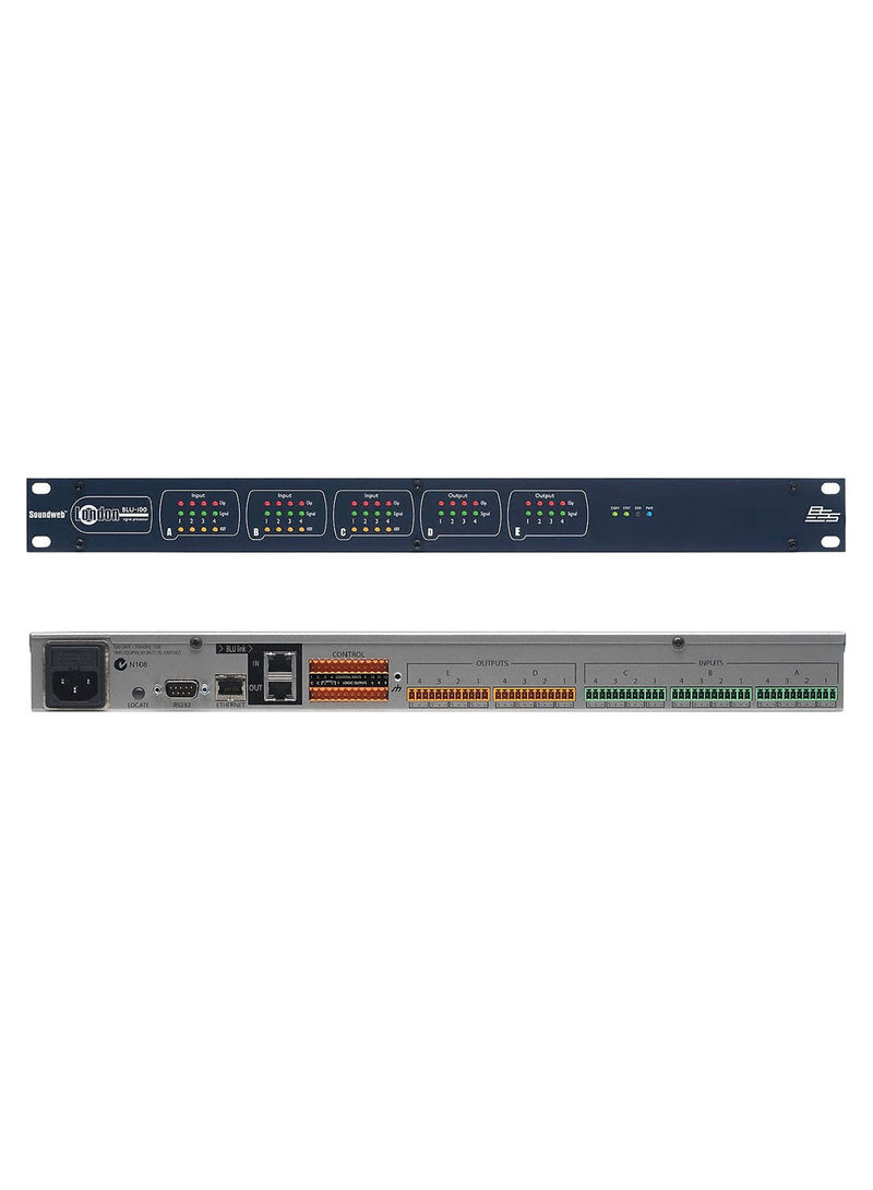 48-Channel Amplifier Signal Processor With Blu Link BLU100 Multicolour