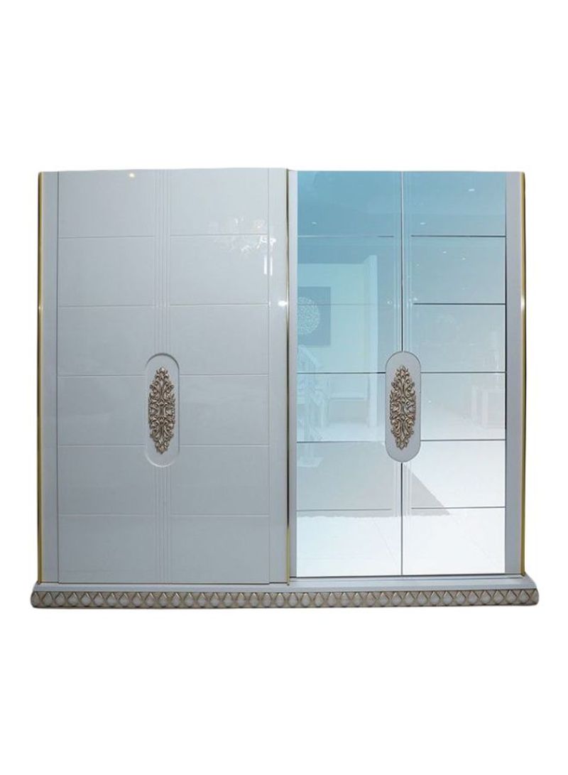 Perlview Double-Door Wardrobe Grey/Blue 266x70x221centimeter