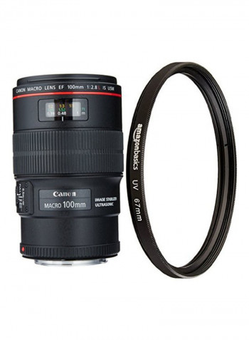 EF 100Mm F/2.8L USM Macro Lens With UV Protection For Canon Black