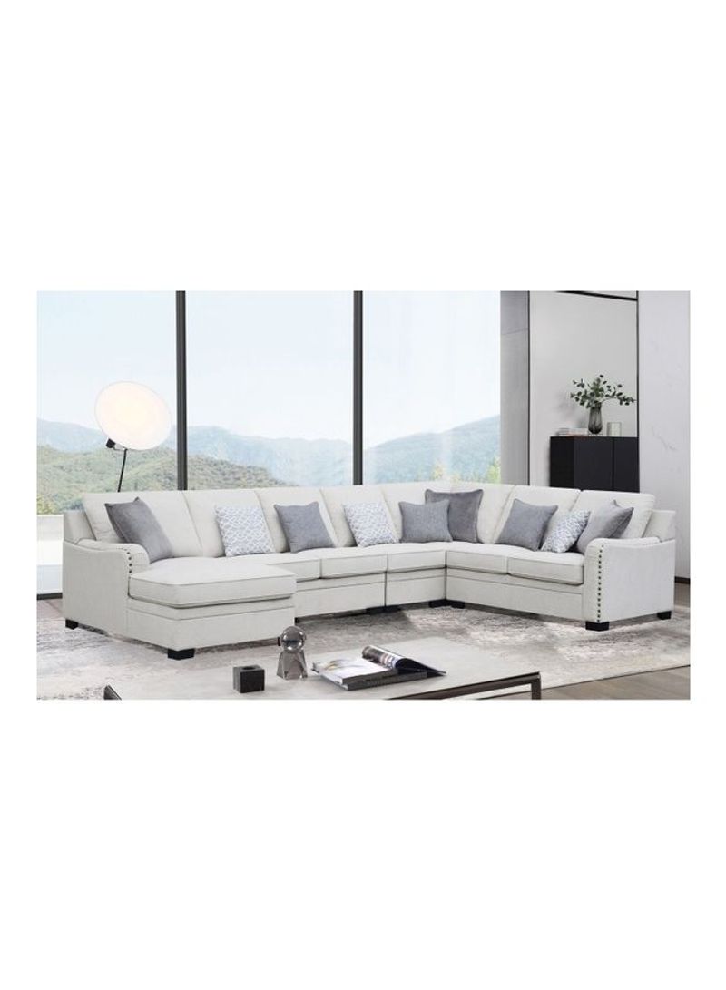 Nashville Large Sectional Left Corner Sofa With 9-Cushions And Chaise Beige