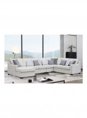 Nashville Large Sectional Left Corner Sofa With 9-Cushions And Chaise Beige