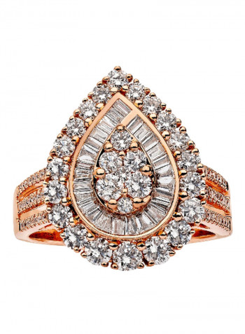 0.937 Ct Diamond Pear N' Ice Ring