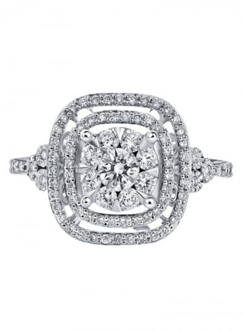 18K White Gold Diamond Studded Ring