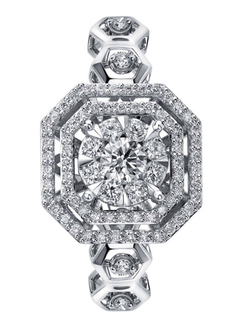 18K White Gold Diamond Studded Ring
