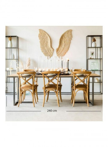 Parquet Wooden Dining Table Beige/Grey 240x95x78cm