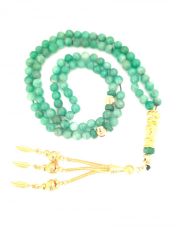 Natural Genuine Authentic Colombian Emerald Spheres With 18K Gold Plated Beads Bracelet