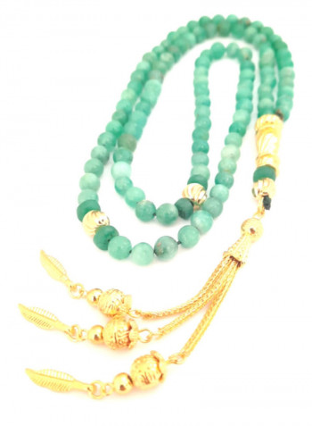 Natural Genuine Authentic Colombian Emerald Spheres With 18K Gold Plated Beads Bracelet