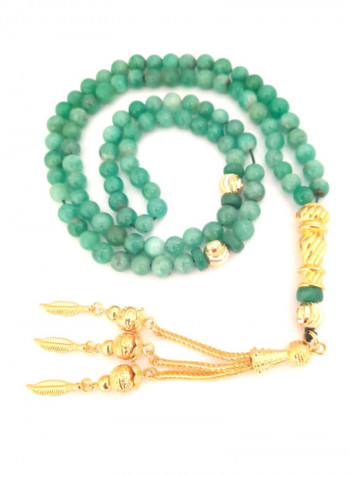 Natural Genuine Authentic Colombian Emerald Spheres With 18K Gold Plated Beads Bracelet
