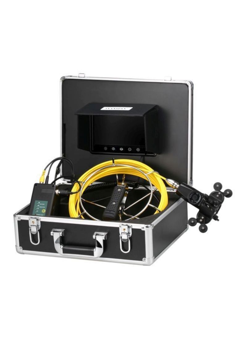 Pipe Inspection Double Camera System Black/Yellow/Silver 40.5x36x17.3centimeter