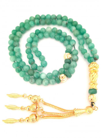 ROYALTY 178.6 Carats Of 99 Natural Genuine Authentic Colombian Emerald Spheres With 18k Gold Plated Beads.