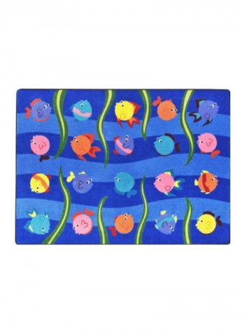 Kid Essentials Infants And Toddlers Friendly Fish Area Rug Blue 327.66 x 401.32centimeter