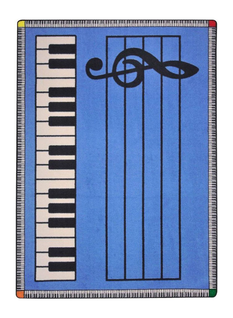Kid Essentials Music And Special Needs Play Along Rug Blue 327.66 x 401.32centimeter
