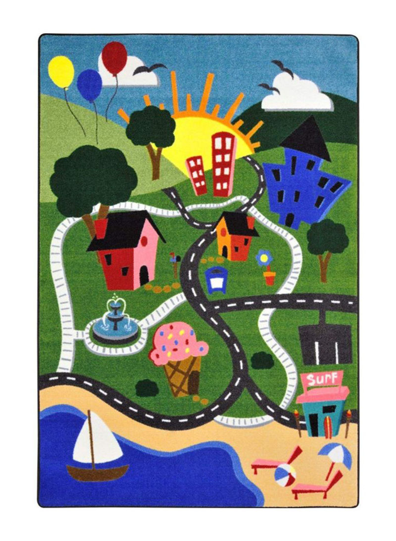 Kid Essentials Early Childhood Happy Town Rug Multicolour 327.66 x 401.32centimeter