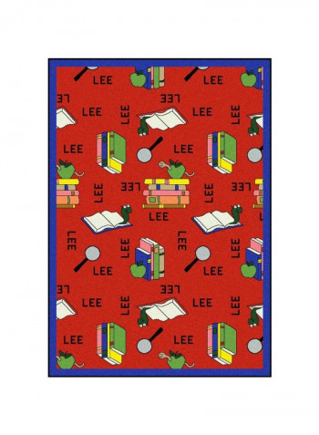 Kid Essentials Language And Literacy Spanish Bookworm Rug Red/Blue 327.66 x 401.32centimeter